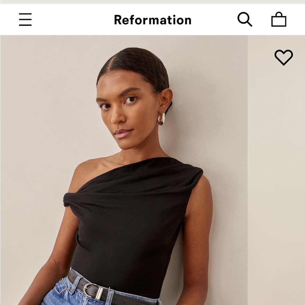 Reformation black knit top